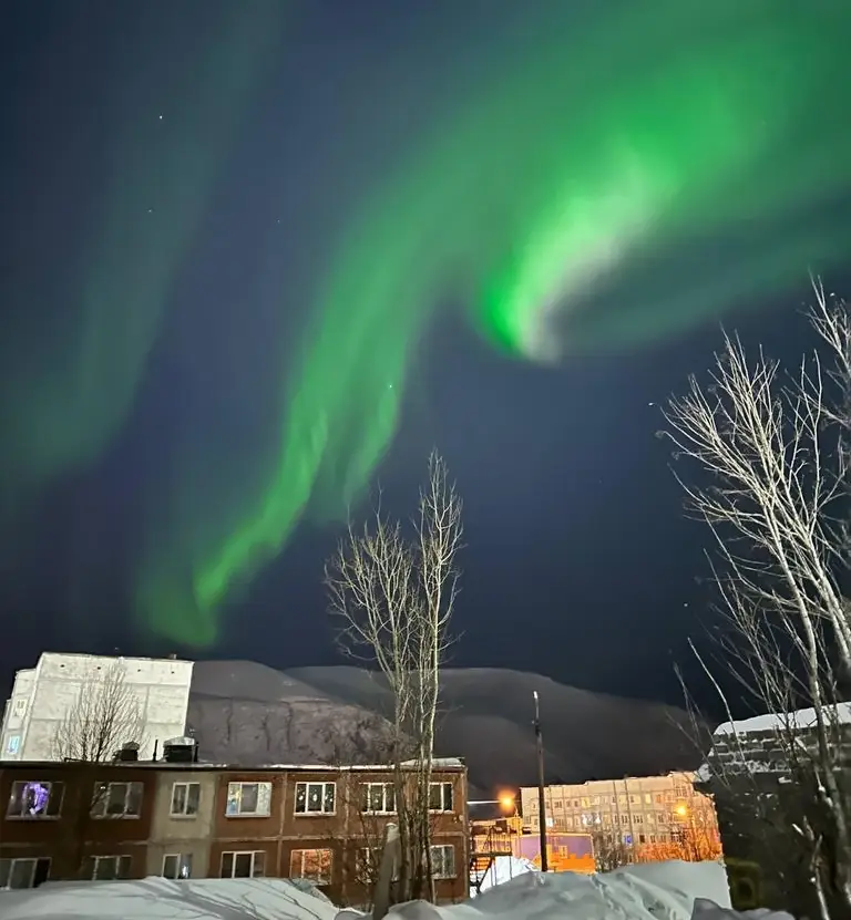 شفق قطبی در کیروفسک روسیه