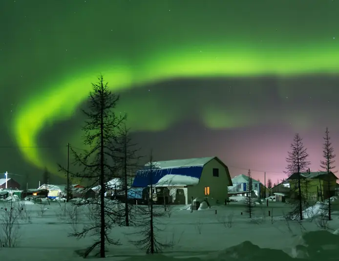 شفق قطبی در سالخارد روسیه
