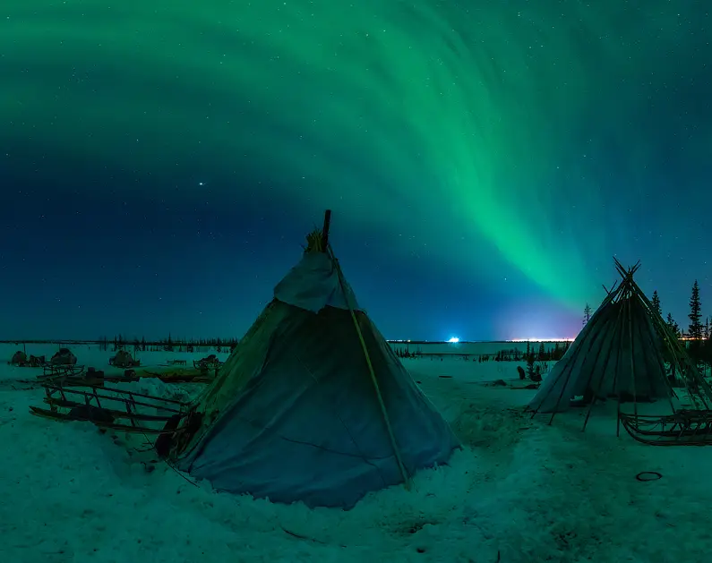 شفق قطبی در سالخارد روسیه