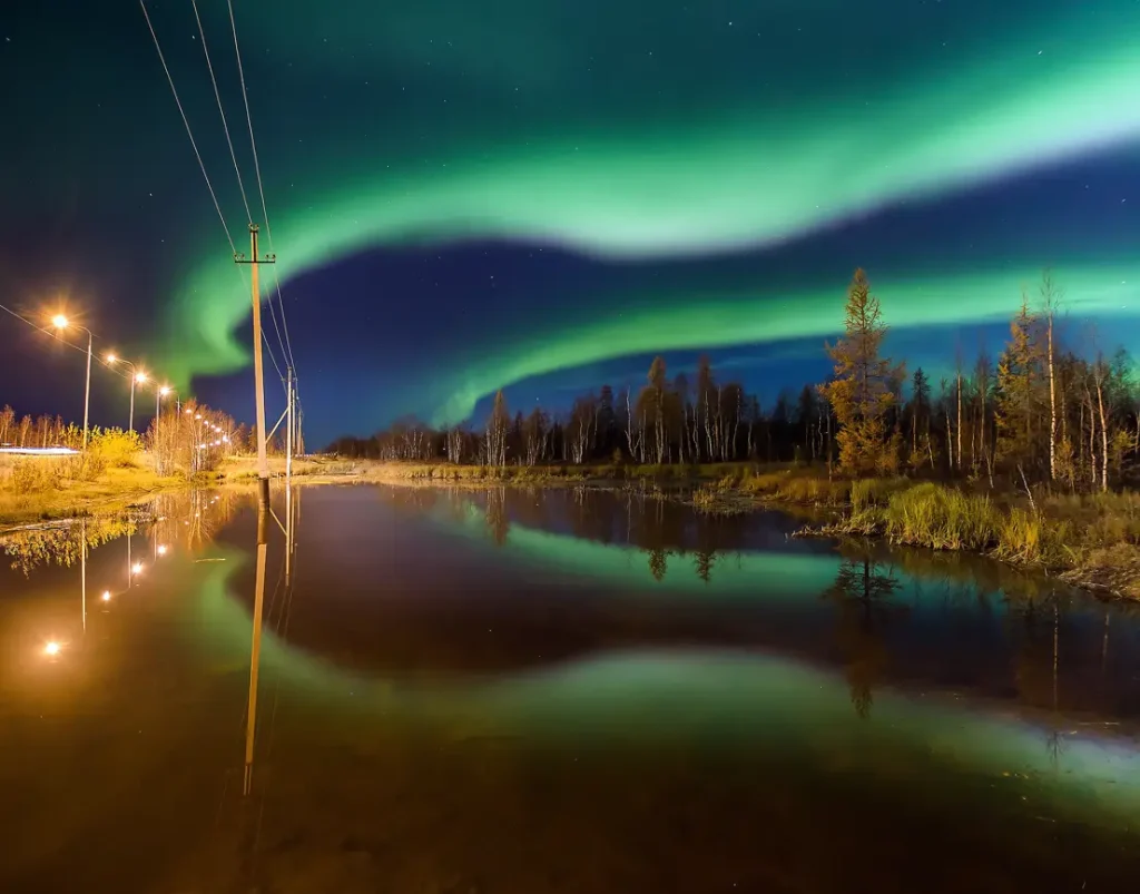 شفق قطبی در سالخارد روسیه