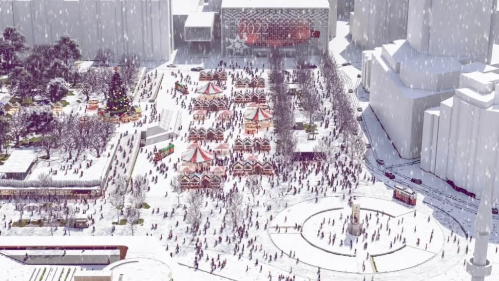 کریسمس در میدان تکسیم استانبول