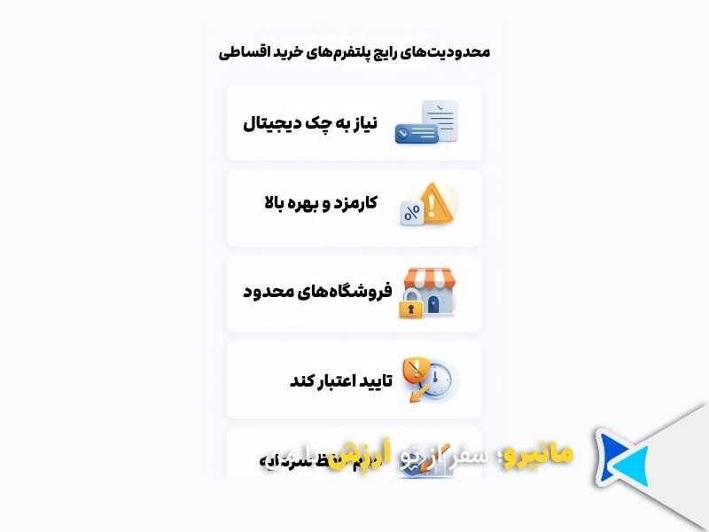 محدودیت‌های رایج پلتفرم‌های خرید قسطی